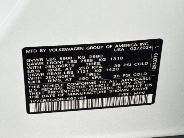 2024 Volkswagen Atlas 2.0T Peak Edition SE w/Technology